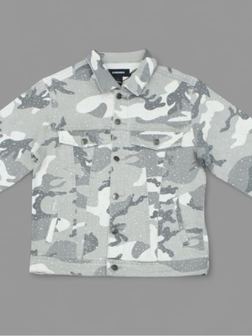Gray Camo Denim Trucker Jacket - Unbranded